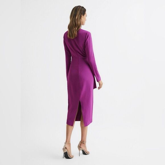 REISS Valentina $385 Midi-Dress Size US 8 UK 12 - Picture 7 of 16